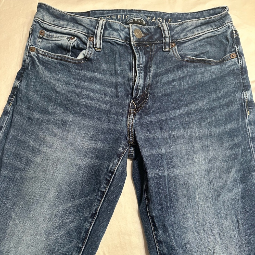 American Eagle Outfitters Men's Slim Straight Jeans - Blue